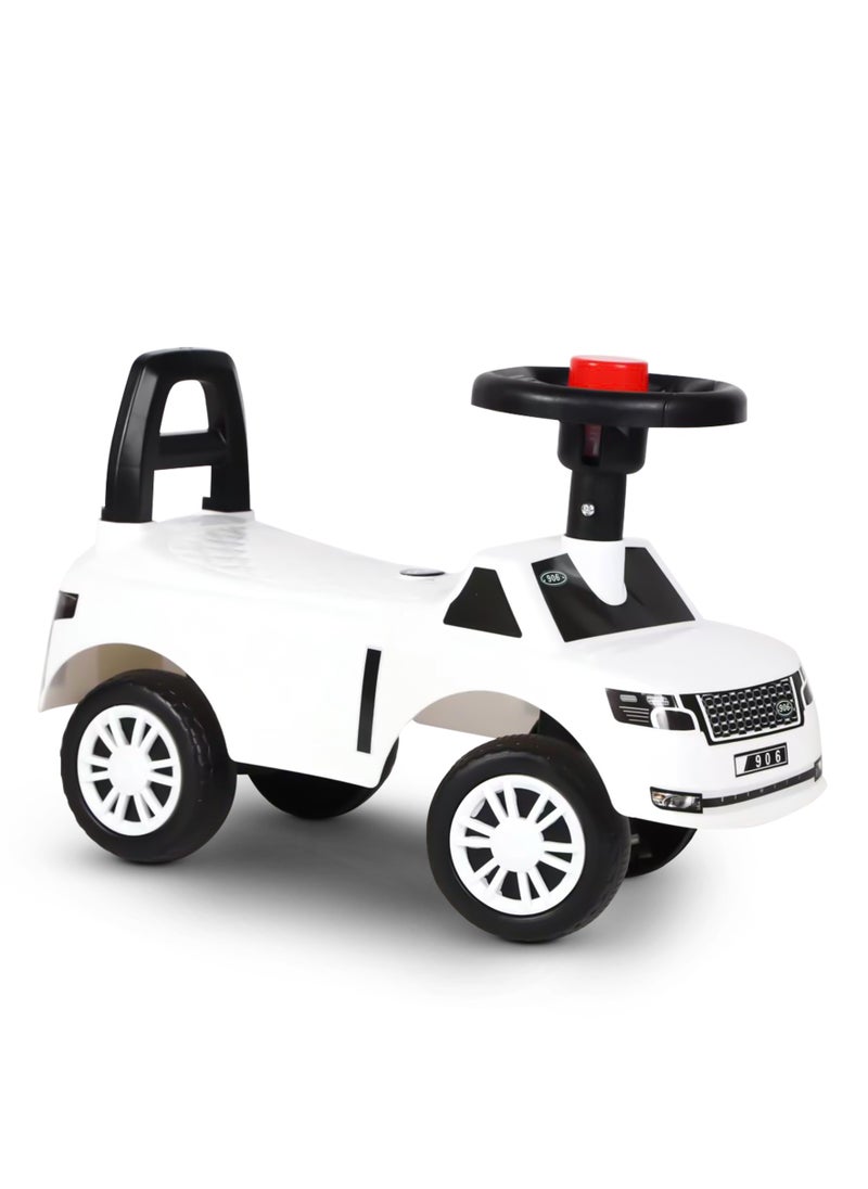 Baybee Herbie Ride on car for kids, Baby car with Horn & Backrest, Baby Push Car for Toddlers Baby Ride on Toy Car for Kids to Drive 1+ Years Boys Girls Small White
