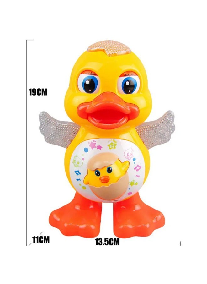 Electric Dancing Duck Toy for Kids – Flashing Lights, Music, Eye Blink & Body Shake – Educational Musical Toy