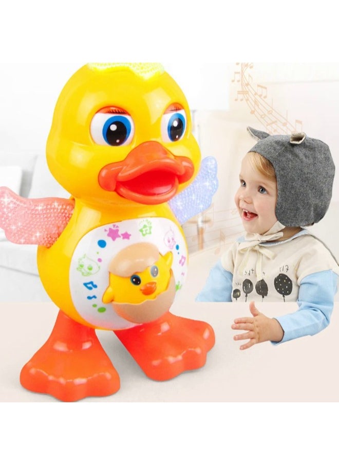 Electric Dancing Duck Toy for Kids – Flashing Lights, Music, Eye Blink & Body Shake – Educational Musical Toy