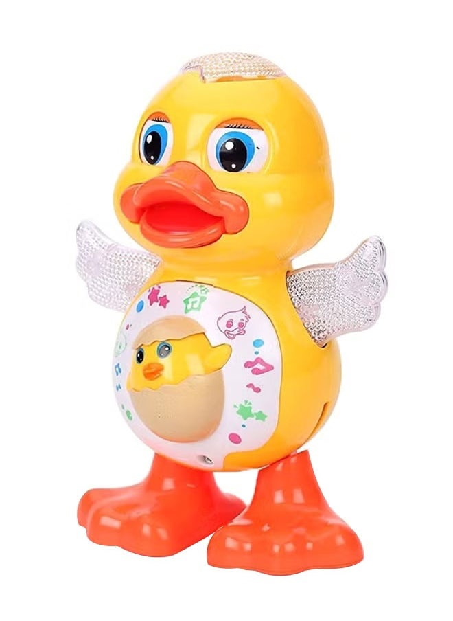 Electric Dancing Duck Toy for Kids – Flashing Lights, Music, Eye Blink & Body Shake – Educational Musical Toy
