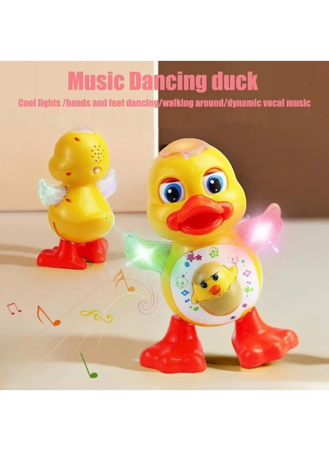 Electric Dancing Duck Toy for Kids – Flashing Lights, Music, Eye Blink & Body Shake – Educational Musical Toy