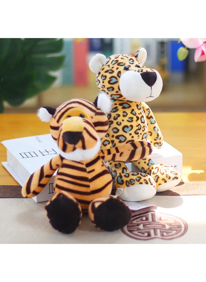 Forest Animal Plush Toys Elephant Monkey Tiger Lion Giraffe Dolls Children's Gifts 4pcs/lot-Color:Lion-Height:25cm