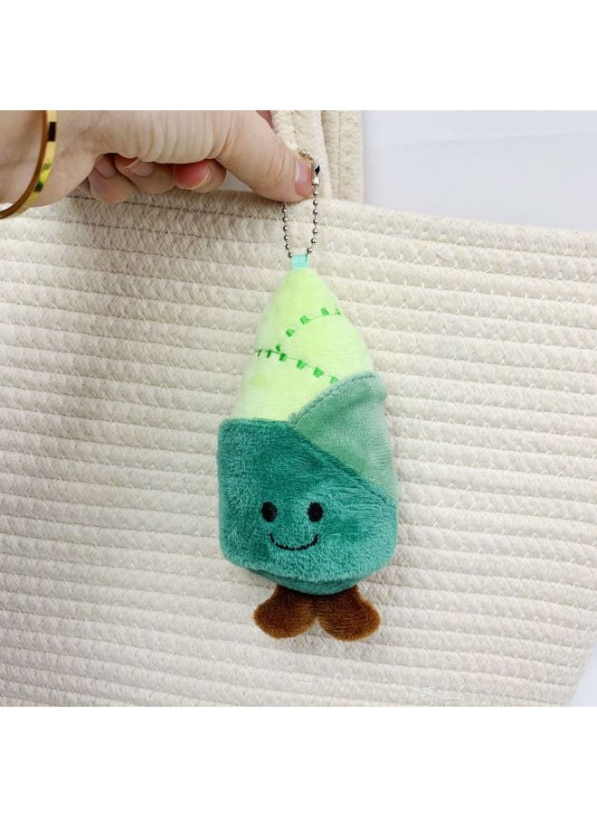 Creative Cute Style Vegetable Doll Pendant Bamboo Shoots Western Blue Plush Toy Pendant Backpack Hanging Decoration-Color:Garlic Plush Pendant-Height:10