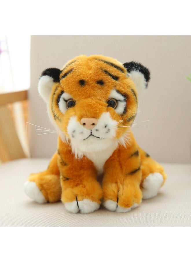 Tiger Doll Plush Toy Cute Siberian Tiger Doll White Tiger Rag Doll Children's Girl Super Cute Male-Specifications:Large Seat Height 22cm-Color:Yellow