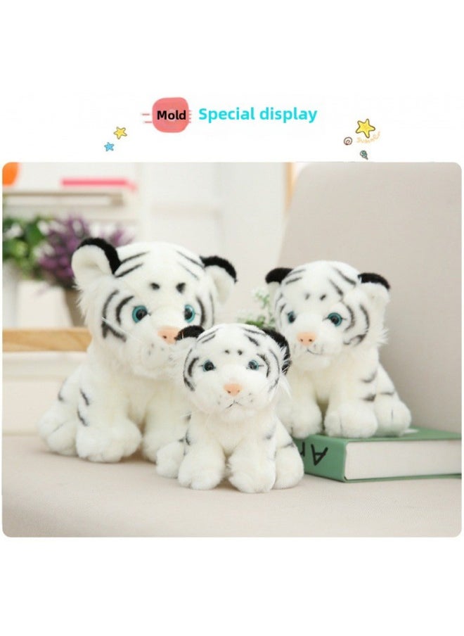 Tiger Doll Plush Toy Cute Siberian Tiger Doll White Tiger Rag Doll Children's Girl Super Cute Male-Specifications:Large Seat Height 22cm-Color:Yellow