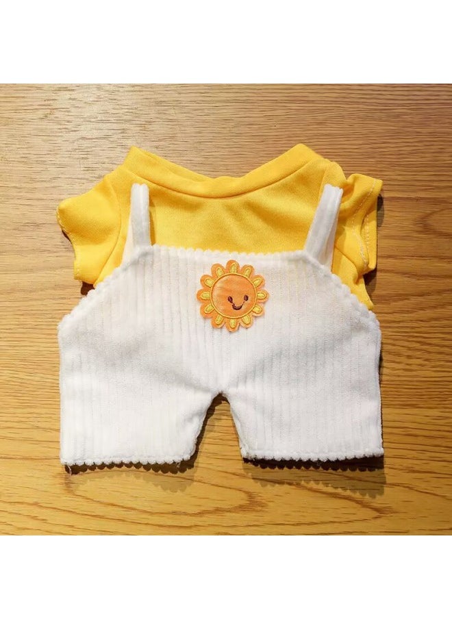 Cyber Celebrant Hyaluronic Acid Duck Clothes Accessories Plush Toy Lamb Bear Suit Accessories Doll Sweater Skirt Bag-Color:Rice Brown Striped Sweater-Height:Suitable For 30cm Hyaluronic Acid Duck