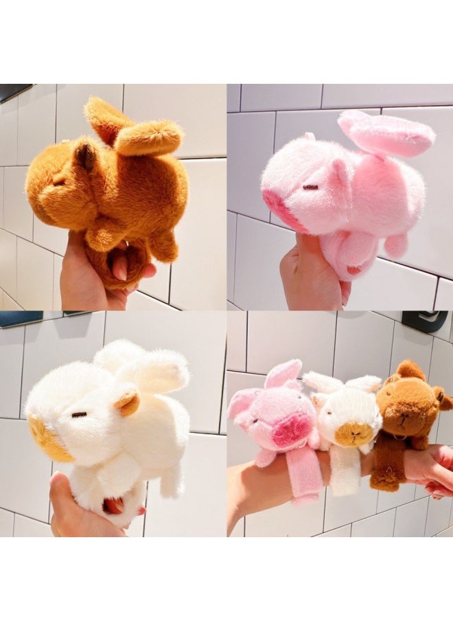 Capibala Capybara Pop Circle Turn Tail Blow Bubble Pull Nose Tortoise Plush Toy Pendant-Color:12cm Orange Backpack-Height:Mink Hair Is 16cm Long And 23cm Wide