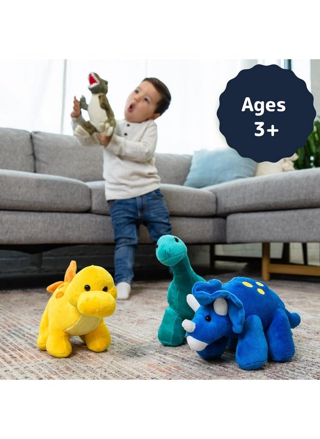 PREXTEX Plush Dinosaur Stuffed Animal, 4pk, 10 inches Cute Dinosaur Plush Toys for Boys and Girls Ages 3+, Stuffed Dinosaurs for Boys, Soft Dino Plush Stuffed Animals Dinosaur Party Favors