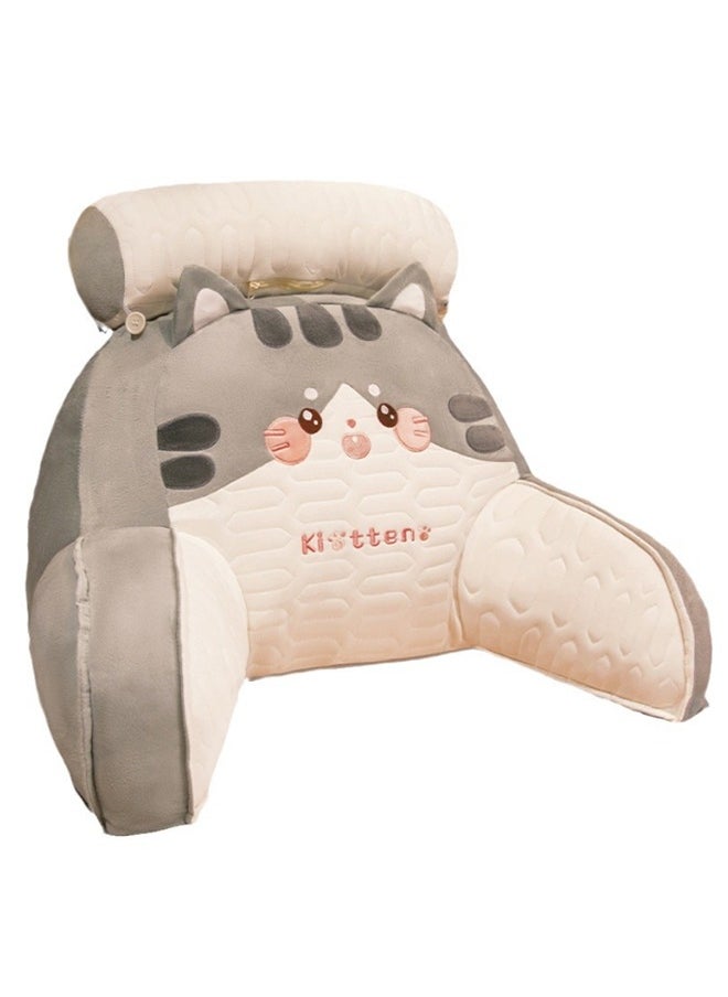 Backrest Pillow Reading Pillow-Extra Large Bed Rest Pillow with Detachable Neck Roll & Arms for Sitting in Bed or Couch-Backrest Reading Pillow Adult Back Pillows for Reading,Watching TV,Gaming,Relaxing