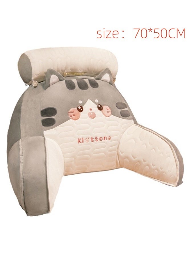 Bedhead Backrest Pillow Sofa Cushion Dormitory Reading Pillow Pregnant Woman Waist Protection Cartoon Pattern Chair Cushion 70×50cm