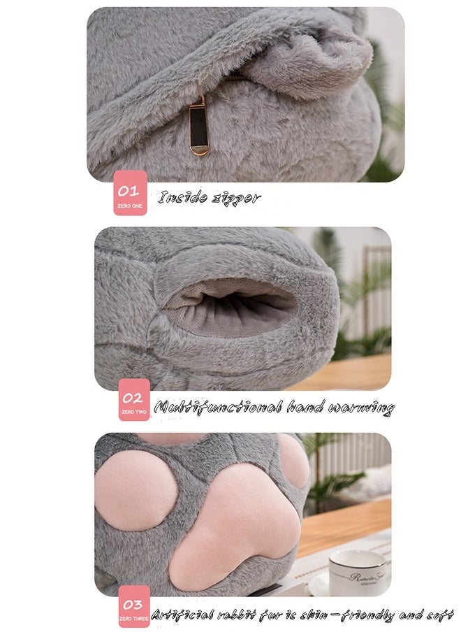 Flannel Cartoon Animal Creative Cushion Blanket 2 in 1 Pillow Quilt Multifunctional Pillow Blanket Back Support Cushion Soft and Warm Nap Mat Cushions for Sofa Bed Office Chair(Brown)