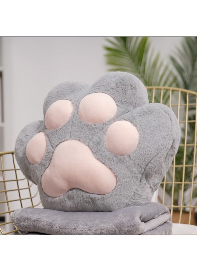 Blanket nap Cat paw throw pillow dual-use office good hand warmer pillow Car air conditioner 2-in-1 pillow（Cat paw pillow 40 x35CM+Blanket100 x170cm)