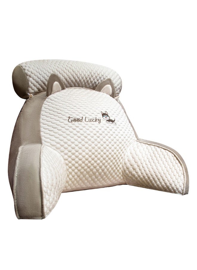 Backrest Pillow Reading Pillow-Extra Large Bed Rest Pillow with Detachable Neck Roll & Arms for Sitting in Bed or Couch-Backrest Reading Pillow Adult Back Pillows for Reading,Watching TV,Gaming,Relaxing