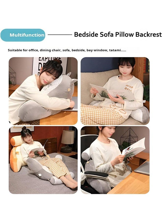 Backrest Pillow Reading Pillow-Extra Large Bed Rest Pillow with Detachable Neck Roll & Arms for Sitting in Bed or Couch-Backrest Reading Pillow Adult Back Pillows for Reading,Watching TV,Gaming,Relaxing