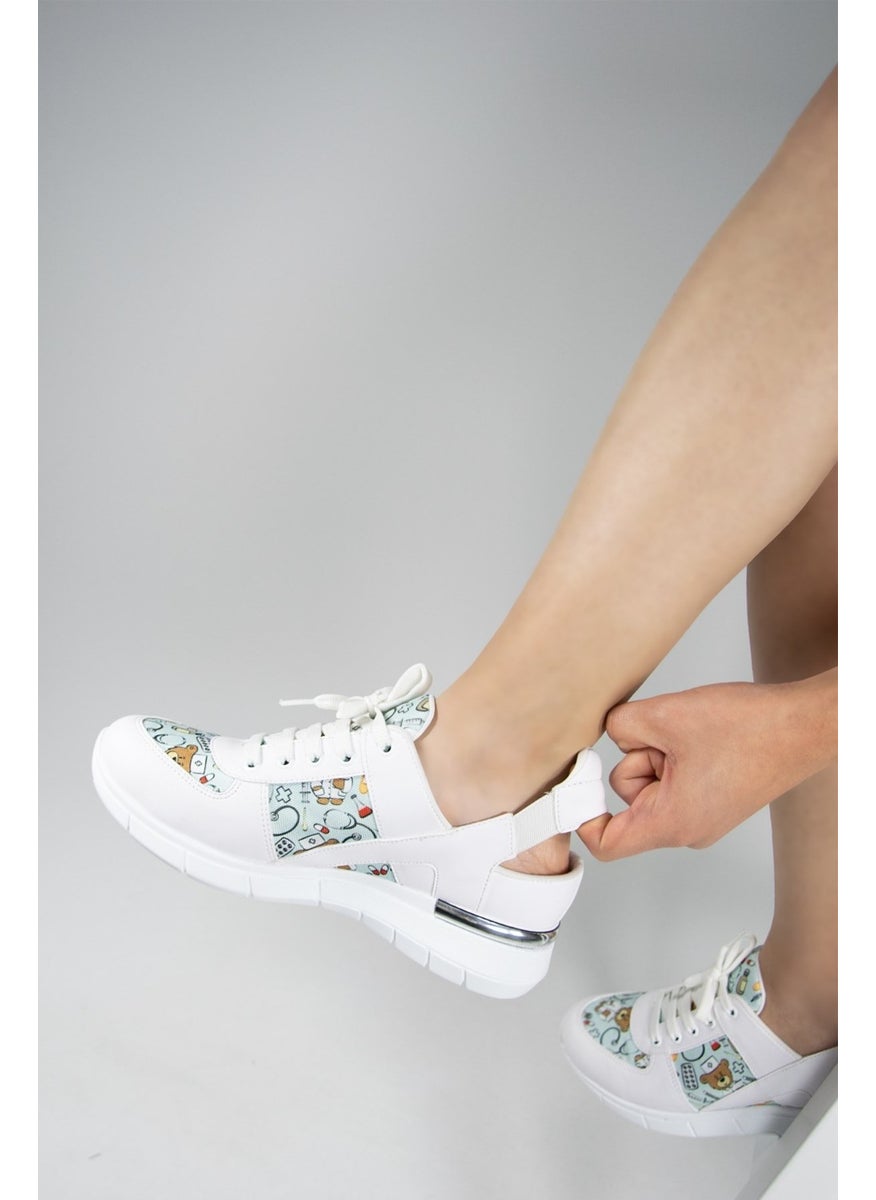 Teddy Bear Patterned, Laced Orthopedic Sandals