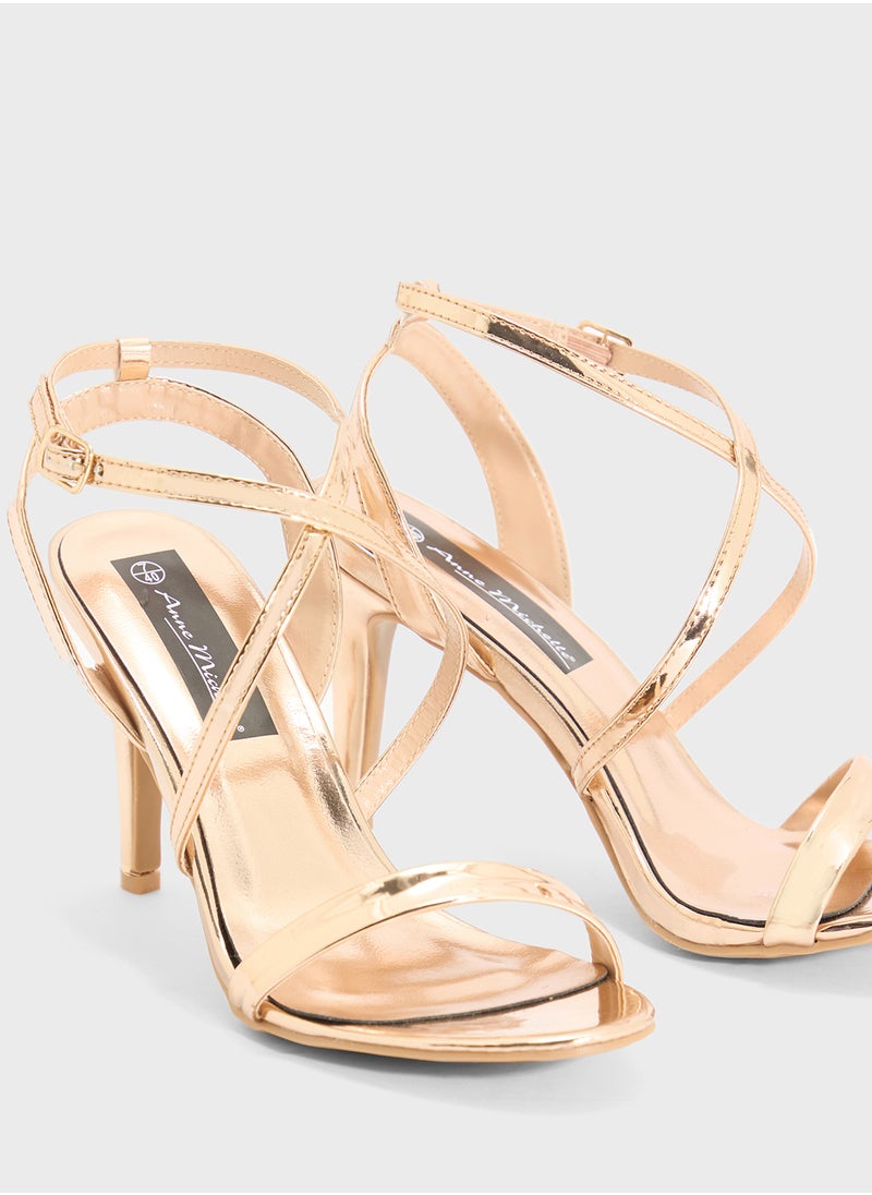 Metallic Multi-Strap Sandal