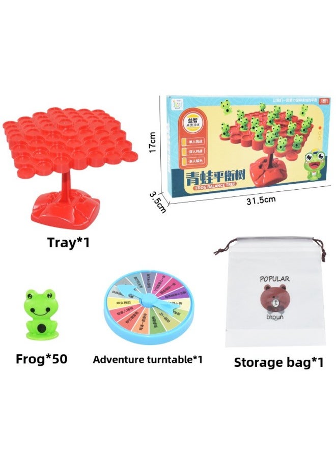 Frog Balance Tree Astronaut Children's Educational Table Game Toy Multiplayer Interactive Stacking Fun Toy-Color:Frog Balance Tree