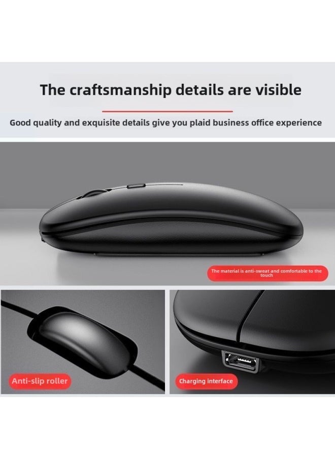 Wireless Mouse Bluetooth Dual Mode Charging Silent Office Game Luminous Computer Notebook Accessories Wholesale-Specifications:2.4G Wireless + Bluetooth Black
