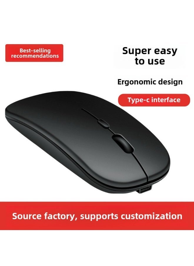 Wireless Mouse Bluetooth Dual Mode Charging Silent Office Game Luminous Computer Notebook Accessories Wholesale-Specifications:2.4G Wireless + Bluetooth Black