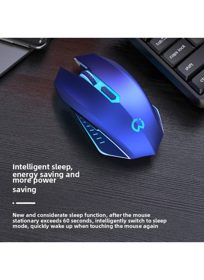 Wireless Mouse Silent Computer Office Game E-Sports Luminous Rechargeable Notebook Bluetooth For Boys And Girls-Specification:✅ Elegant Black-frosted Version (2.4g Dual Battery-button Mute)-official Standard