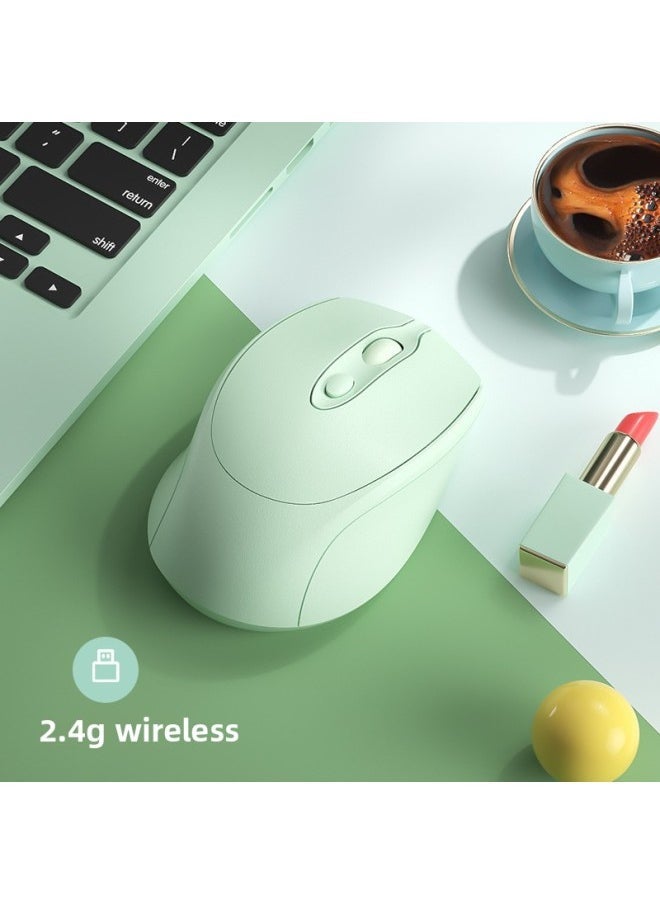 Laptop Universal Wireless Bluetooth Mouse Rechargeable Dual-Mode Mute Office Unisex Universal Mouse-Specification:[lake Green] 2.4g Wireless Version★Silent Charging → Free Mouse Pad - Official Standard