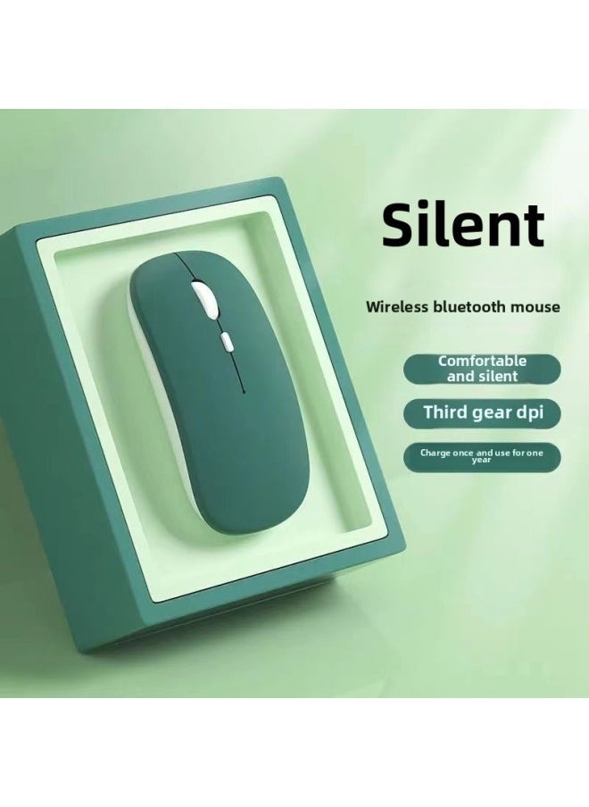 Wireless Bluetooth Mouse Quiet Charging Girl Office Dual-Mode Computer Mac Tablet Unlimited Laptop Mouse-Specification:Pearl White/wireless Version [silent + Rechargeable] - Official Standard