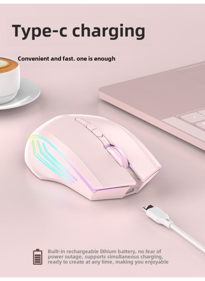 Bluetooth Wireless Mouse Mute Rechargeable For Boys And Girls Apple Lenovo HP Notebook-Specifications: Classic White - Official Standard