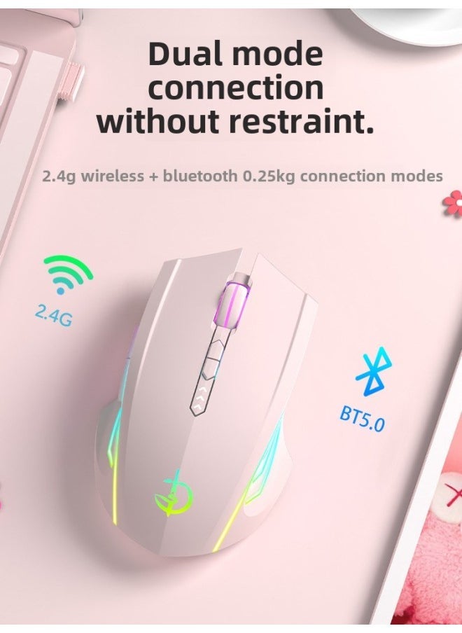 Bluetooth Wireless Mouse Mute Rechargeable For Boys And Girls Apple Lenovo HP Notebook-Specifications: Classic White - Official Standard