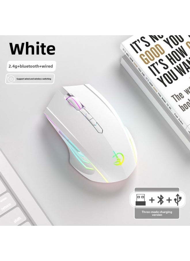 Bluetooth Wireless Mouse Mute Rechargeable For Boys And Girls Apple Lenovo HP Notebook-Specifications: Classic White - Official Standard
