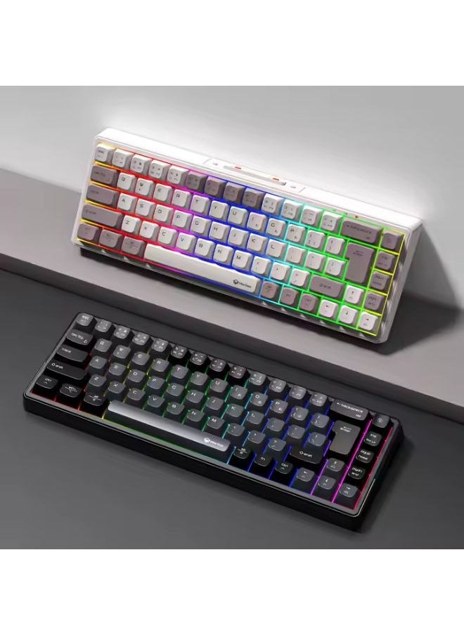 MEETION MK12 Wireless RGB Mechanical Gaming Keyboard 68-key Hot-swappable 2.4G/BT5.0/Wired Tri-mode Connection Mini Mechanical Gaming Keyboard