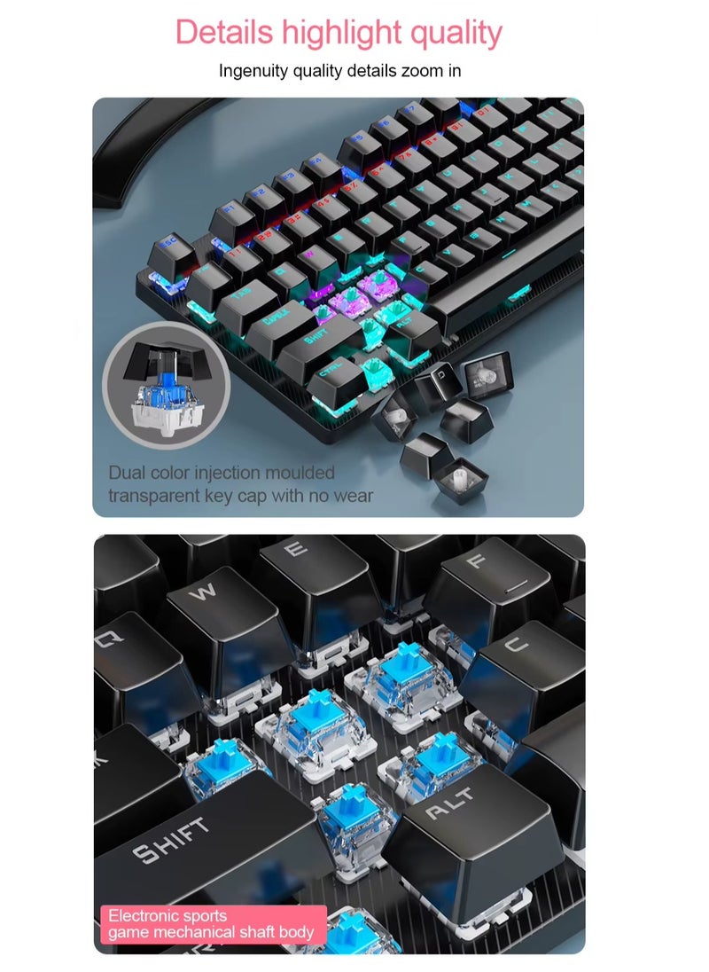 AULA S2022 Mechanical Gaming Keyboard Blue Switch,Full Size USB Wired Computer Keyboards