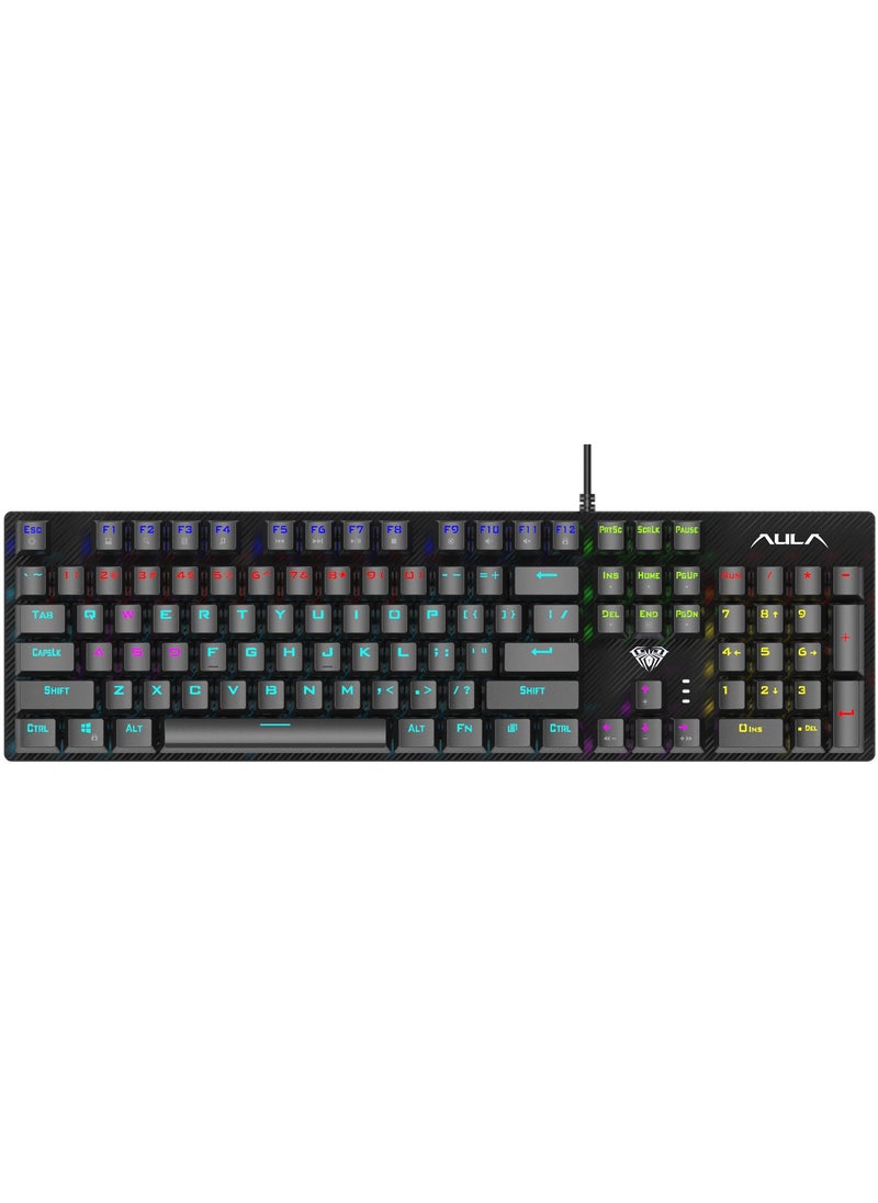 AULA S2022 Mechanical Gaming Keyboard Blue Switch,Full Size USB Wired Computer Keyboards