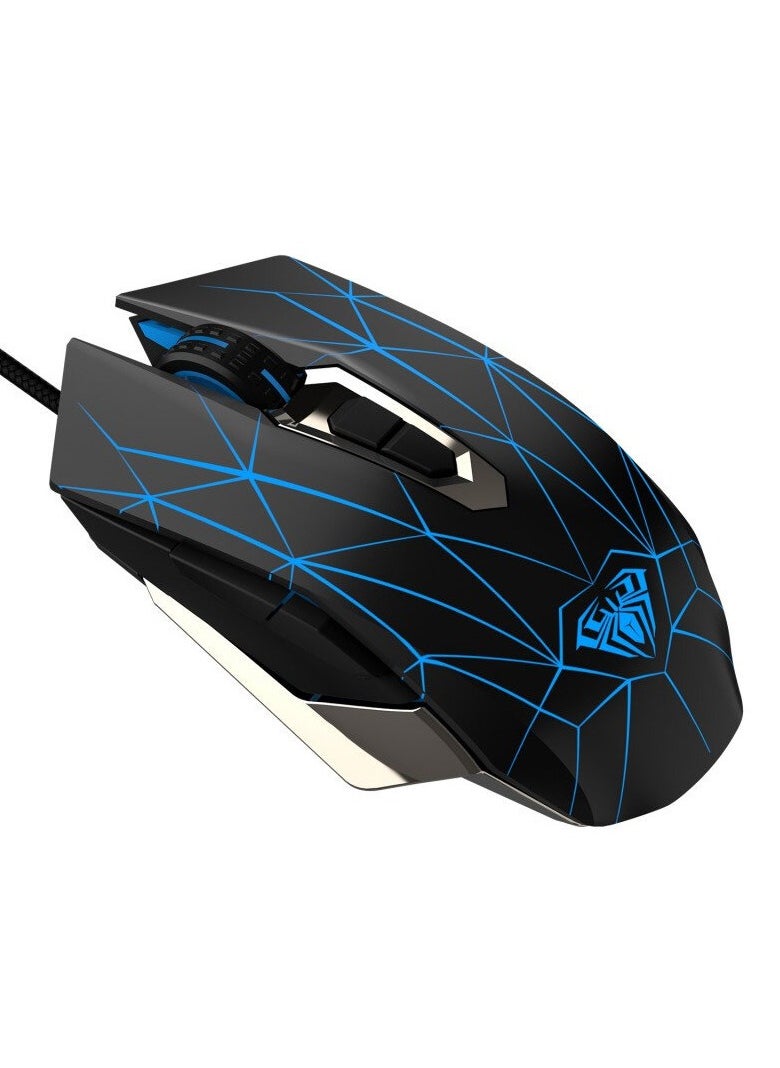 S50 Gaming Mouse Programming Ergonomic (Software) - RGB Phantom Breathing Light - Wired USB Braided Cable - 2400 DPI - 6D Macro Esports Mice for PC/Laptop | Black