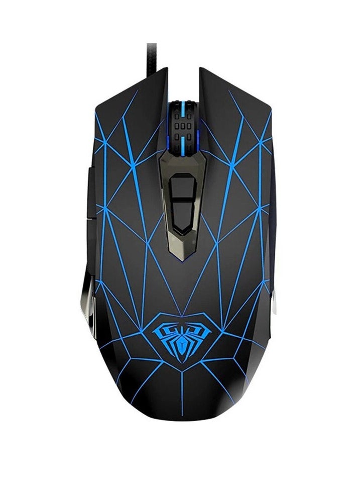 S50 Gaming Mouse Programming Ergonomic (Software) - RGB Phantom Breathing Light - Wired USB Braided Cable - 2400 DPI - 6D Macro Esports Mice for PC/Laptop | Black