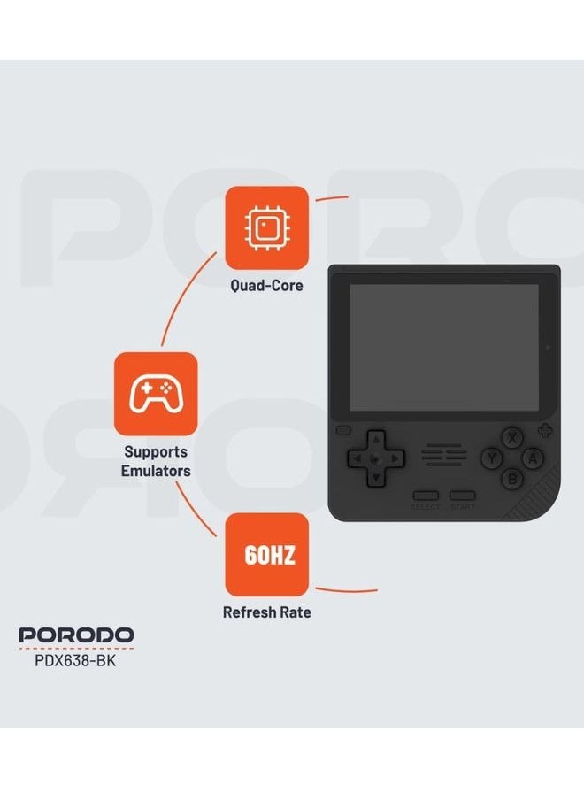 Porodo Gaming Retro Arcade Game Console – 5000+ Built-in Games, 19 Emulators, 3.5