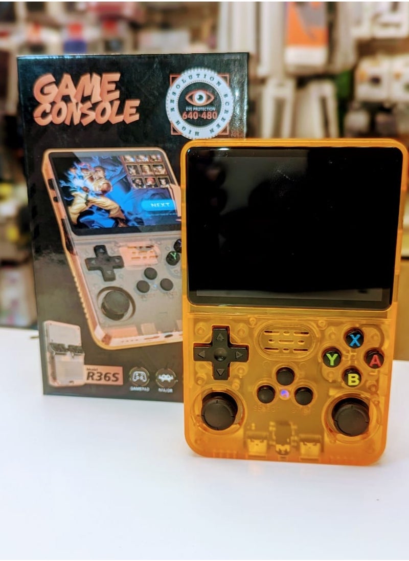 R36S Linux Handheld Retro Game Console with 64GB+16GB TF Card, 3.5 inch IPS Screen