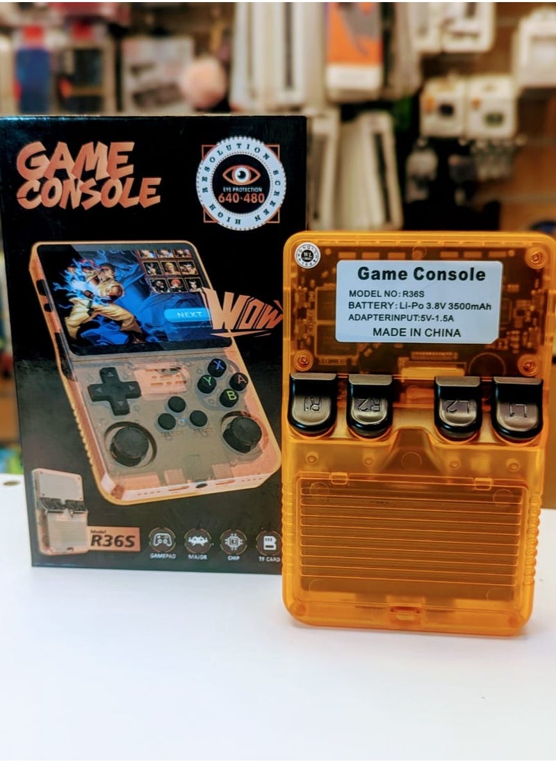 R36S Linux Handheld Retro Game Console with 64GB+16GB TF Card, 3.5 inch IPS Screen