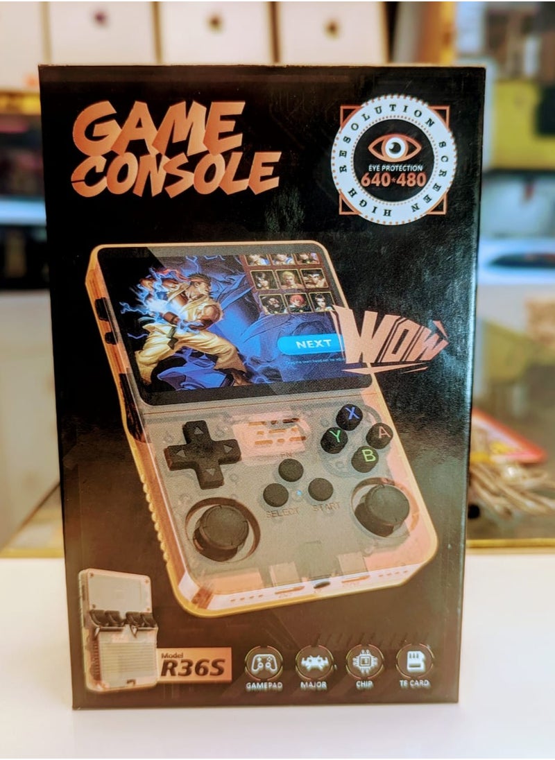 R36S Linux Handheld Retro Game Console with 64GB+16GB TF Card, 3.5 inch IPS Screen