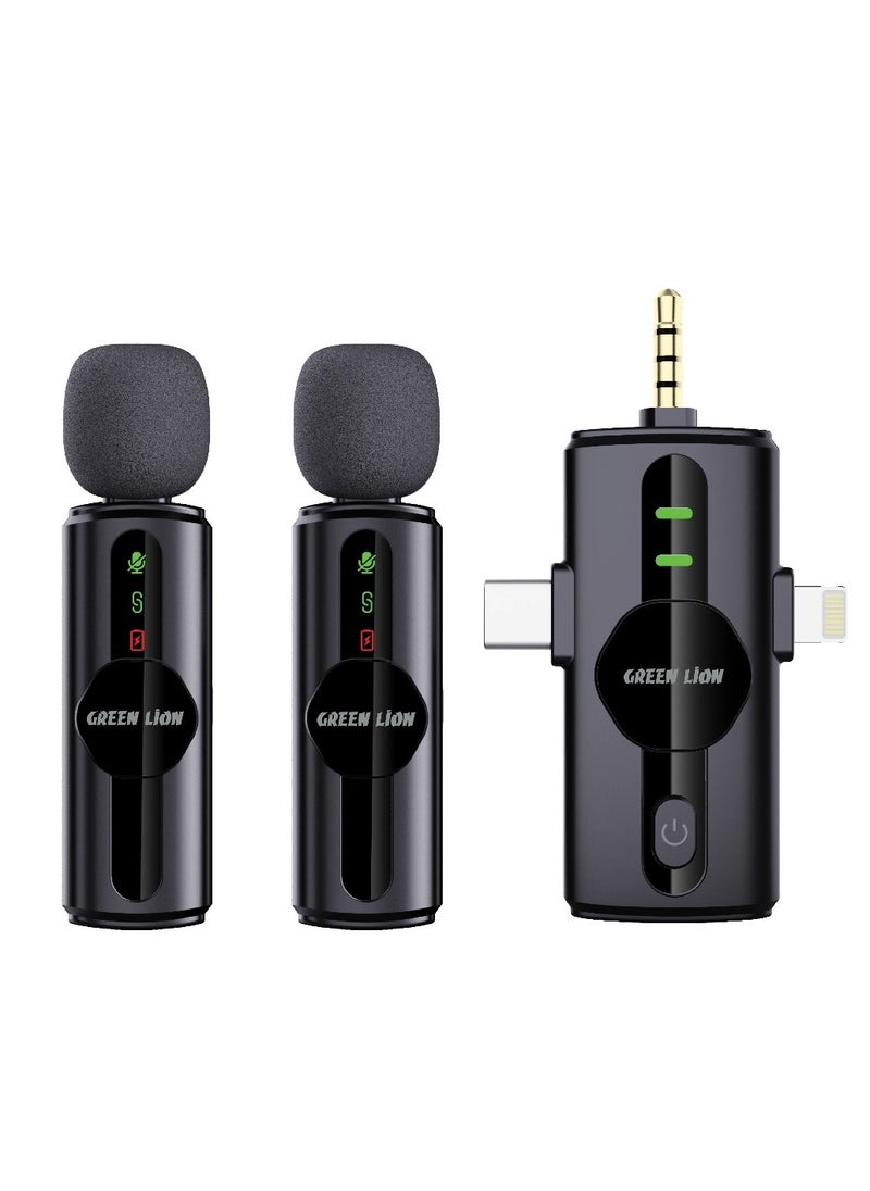 Dual Microphone GM-80X With 3-Level Noise Cancellation and LED Display / Real-Time Monitoring / 360° Omnidirectional / Plug & Play / HD Sound Quality - Black