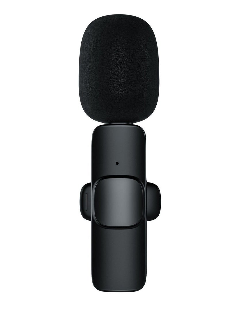 M21 Wireless Lavalier Microphone Plug u0026 Play Type-C Lapel Clip-on Mini Mic Black