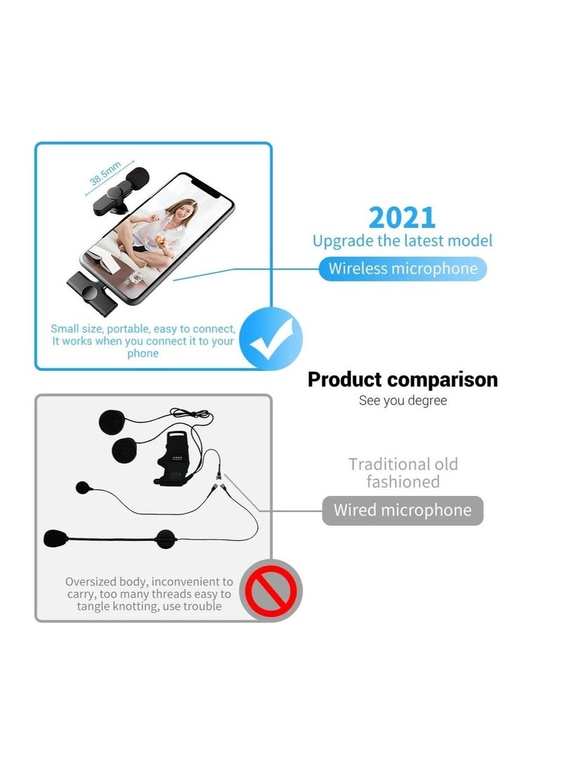 iphone Wireless Lavalier Microphone For IPhone, Plug Play, Portable Audio Video Recording Mic for Youtube, Live Stream, Vlog, Interview, Laptops PC