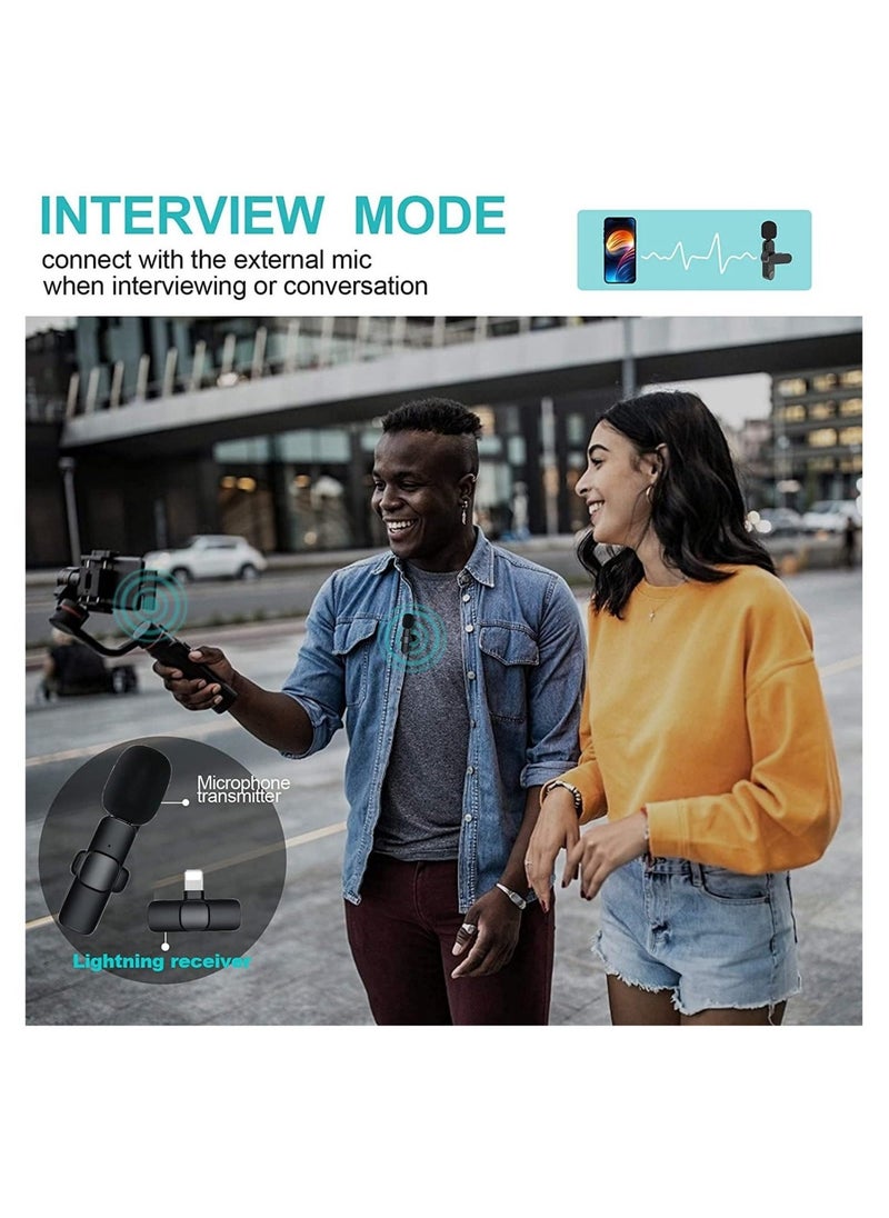 Wireless Lavalier Microphone for iPhone iPad Mini Mic for YouTube Facebook Live Stream TikTok Vlog Zoom Video Recording - Noise Reduction/No APP u0026 Bluetooth Needed (Lightning)