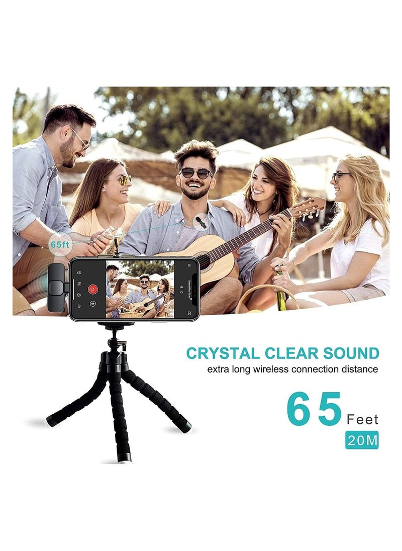 Wireless Lavalier Microphone for iPhone iPad Mini Mic for YouTube Facebook Live Stream TikTok Vlog Zoom Video Recording - Noise Reduction/No APP u0026 Bluetooth Needed (Lightning)