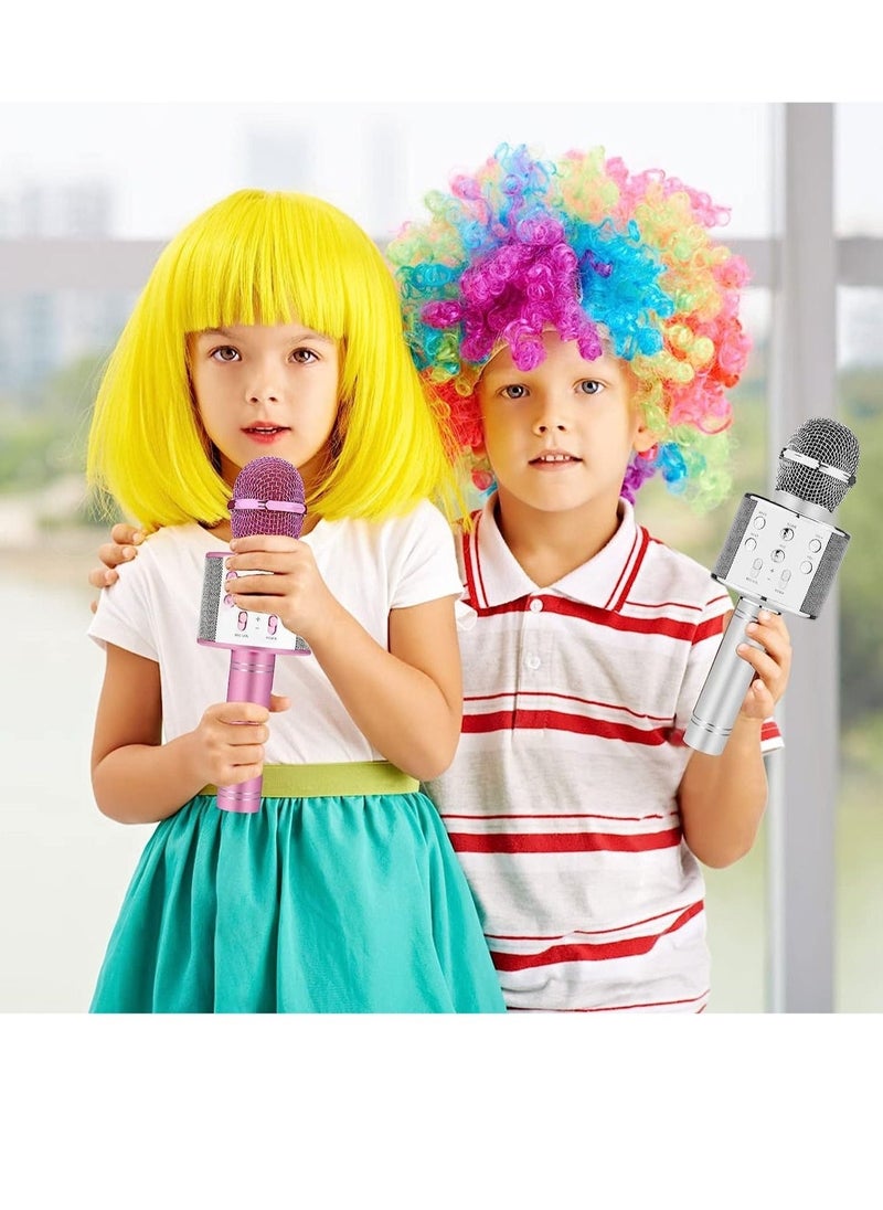 Karaoke Microphone for Kids Adults,Portable Bluetooth Microphone for Singing,Professional Voice Changer Blue Microphone Wireless,Birthday Gifts for 3 4 5 6 7 8 + Year Old Boys Girls