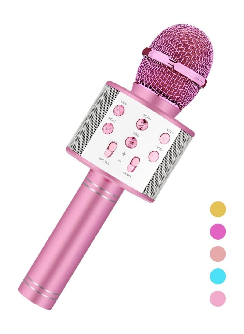 Karaoke Microphone for Kids Adults,Portable Bluetooth Microphone for Singing,Professional Voice Changer Blue Microphone Wireless,Birthday Gifts for 3 4 5 6 7 8 + Year Old Boys Girls