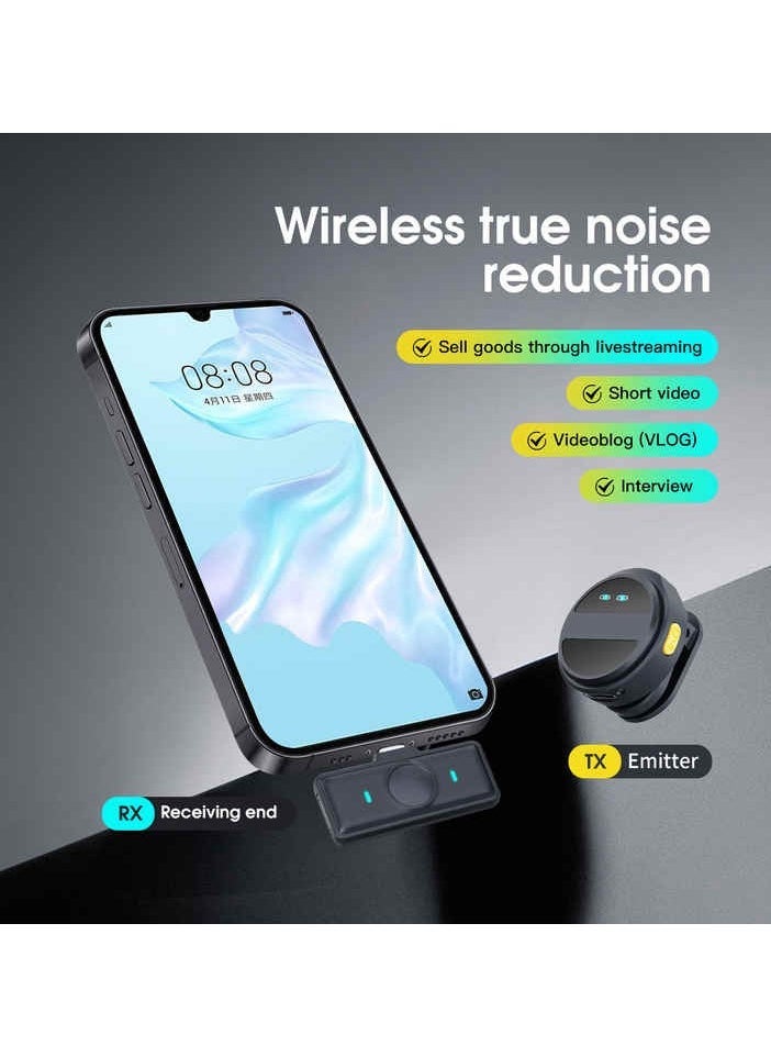 SX21 Magnetic Lavalier Clip Wireless Microphone – Dual Mic System with Rechargeable Battery, 2.4GHz Wireless Connectivity, Smart Noise Reduction, Omni-Directional Pickup, Ideal for Video Recording, Live Streaming, and Vlogging