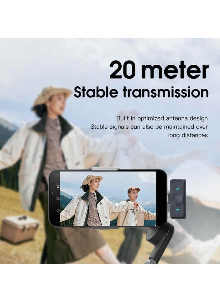 SX21 Magnetic Lavalier Clip Wireless Microphone – Dual Mic System with Rechargeable Battery, 2.4GHz Wireless Connectivity, Smart Noise Reduction, Omni-Directional Pickup, Ideal for Video Recording, Live Streaming, and Vlogging