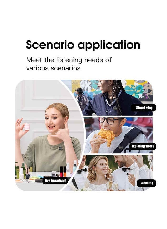 SX21 Magnetic Lavalier Clip Wireless Microphone – Dual Mic System with Rechargeable Battery, 2.4GHz Wireless Connectivity, Smart Noise Reduction, Omni-Directional Pickup, Ideal for Video Recording, Live Streaming, and Vlogging