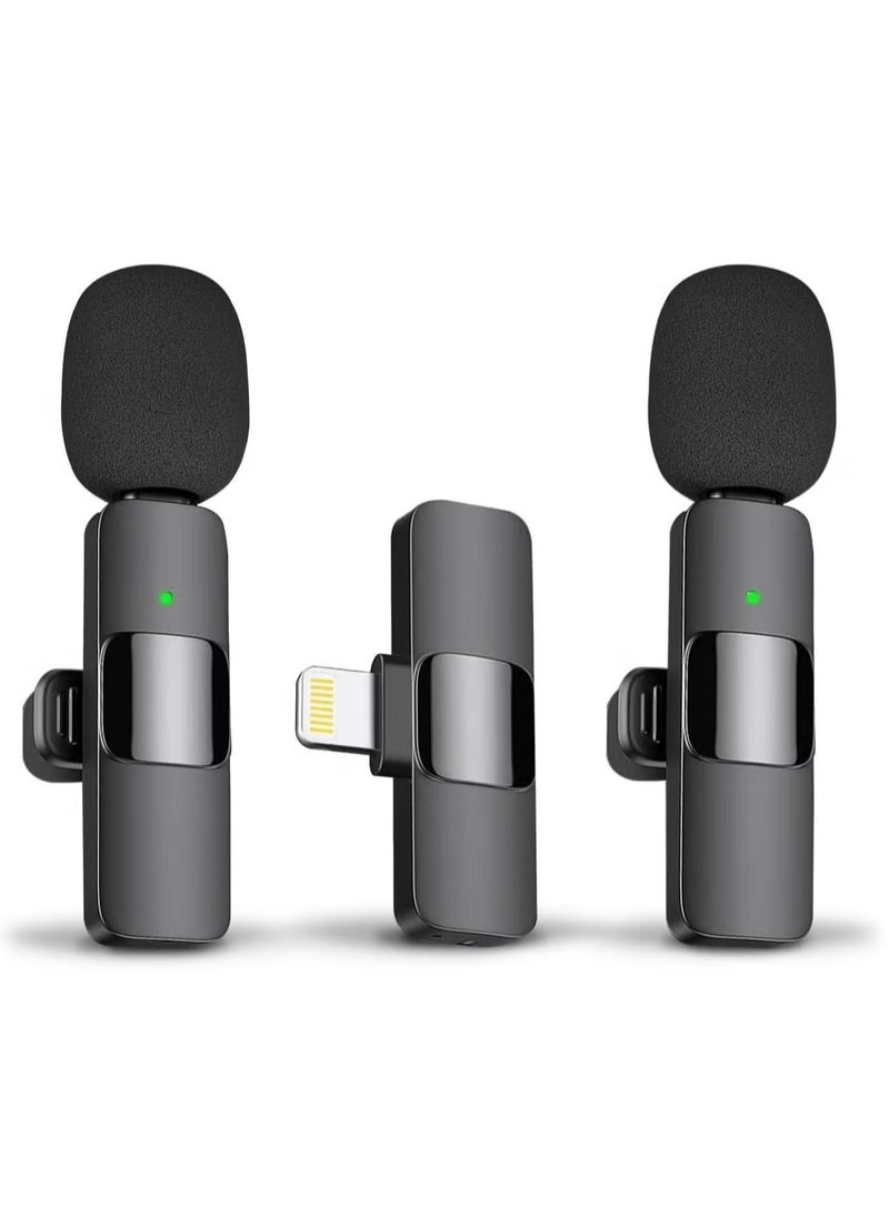 Wireless Lavalier Microphone for iPhone, iPad Black