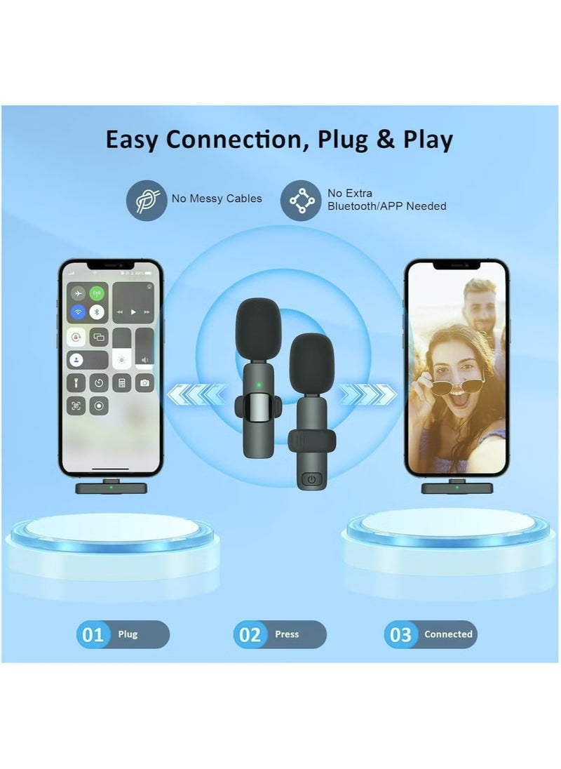 Wireless Lavalier Microphone for iPhone, iPad Black